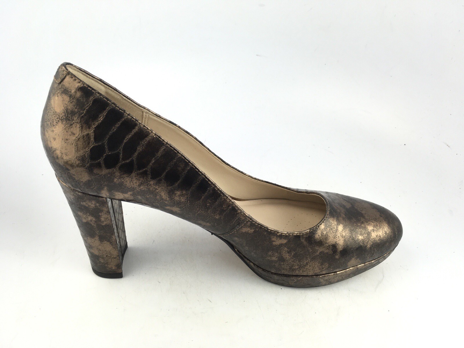 Clarks Kendra Sienna Pump Bronze Snake Leather Women… Gem