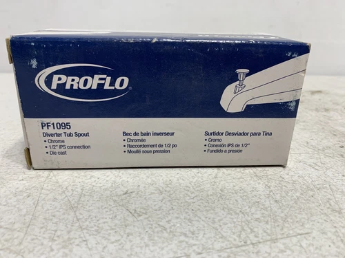 Proflo PF1095 Diverting Tub Spout Chrome Die Cast 5" - Picture 3 of 4