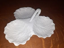 Spode Savoy White 3-Part Relish Tray w/Handle