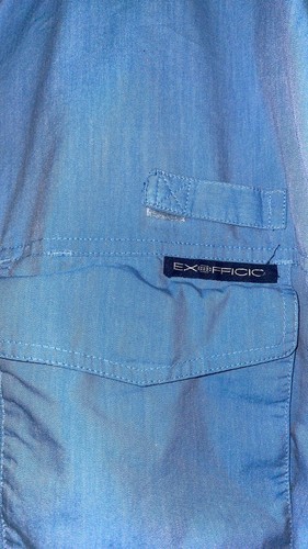 ExOfficio Adventure Men’s Air Strip Travel Shirt Button Down XL Blue Outdoor - Picture 4 of 10