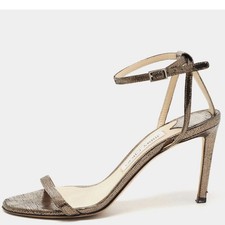 Jimmy Choo Laminated Suede Minny Strappy Sandals