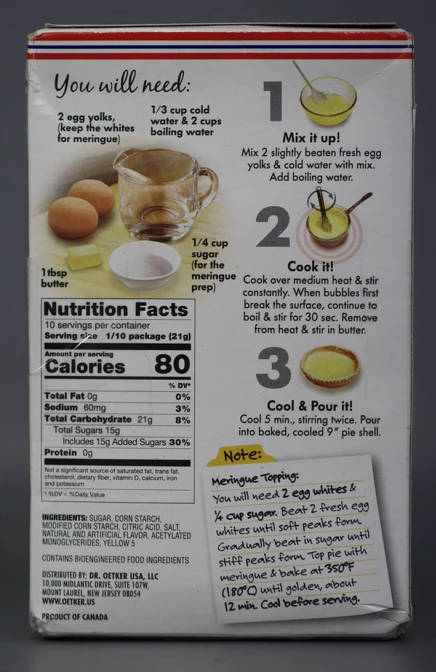 Mezcla de relleno y postre de pastel Dr. Oetker limón 7,5 oz (paquete de 3) - caducidad 04/09/2027 Foto 4 de 4