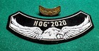 VTG 2020 HARLEY DAVIDSON OWNERS GROUP HOG H.O.G ROCKER /BIKER VEST PIN & Patch