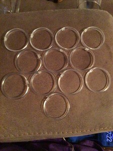 hooks for shower curtain CLEAR PLASTIC 12 in set 