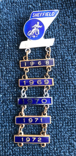 Speedway badge Sheffield 5 year bars