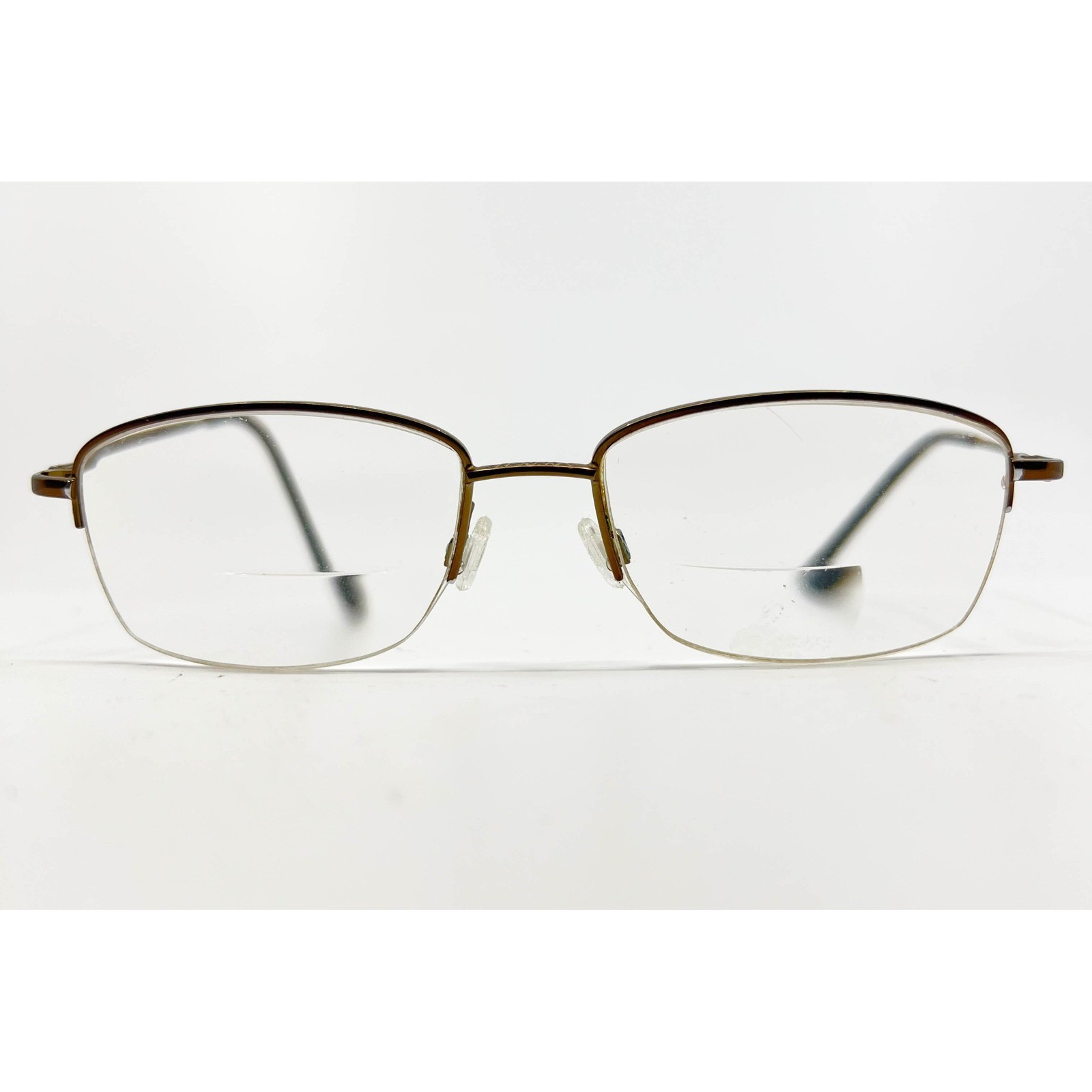 Lacoste 54018 Semi Rimless Reading Glasses Bronze Metal Made in France Women