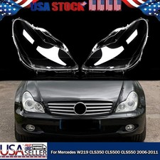Pair Headlight Lens Covers For Mercedes Benz W219 CLS350 CLS500 2006 2007-2011