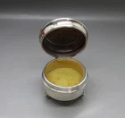 ANTIQUE NICE SOLID STERLING SILVER & FAUX TORTOISE SHELL JEWELLERY BOX 117g 1919