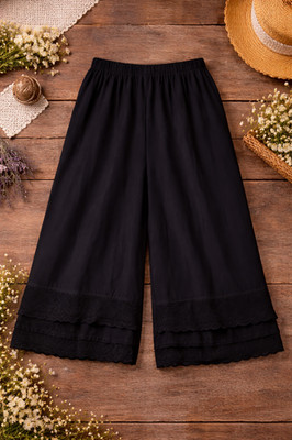  Lagenlook 100% Baumwolle Caprihose Hose 38 M 40 L 42 XL 44 2XL schwarz