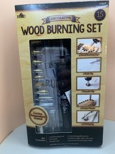 Wood Burning Set with Variable Temperature Control by Plaid 15 Pieces