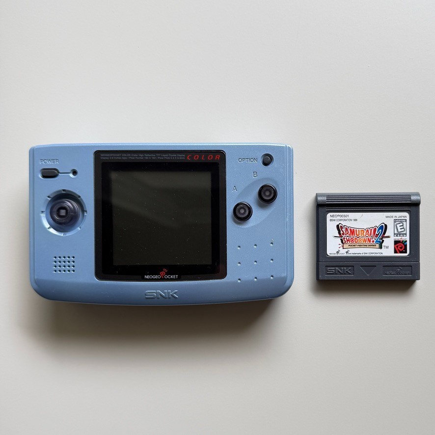 Rare Neo Geo Pocket Color Console w/ Game Bundle Platinum Blue SNK Tested