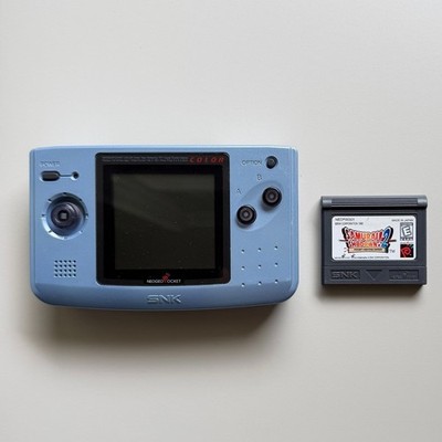 Rare Neo Geo Pocket Color Console w/ Game Bundle Platinum Blue SNK Tested