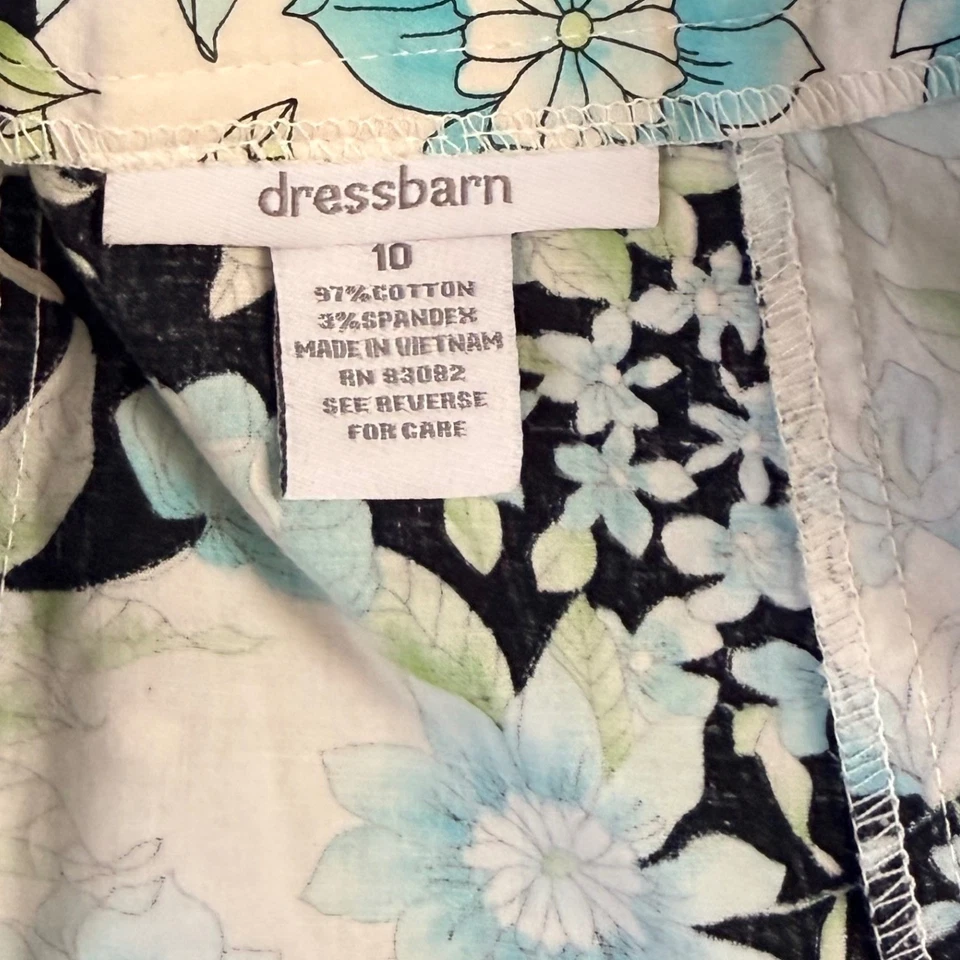 Y2K Dressbarn цветочный трапециевидный Midi юбка синий белый черный кружевной отделки размер 10 ретро - Изображение 4 из 4