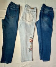 Girls Size 10 Jeans Lot Straight Leg Mid Rise Assorted Brands Denim