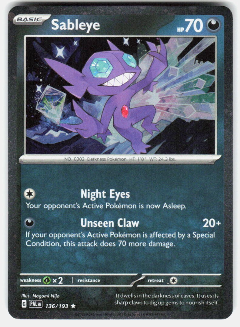 Sableye (Cosmos Holo) 136/193 NM