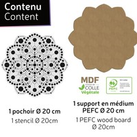 Mandala Schablone 20Cm Mit Halterung FüR Dot Painting Auf Stein Holz Aladine