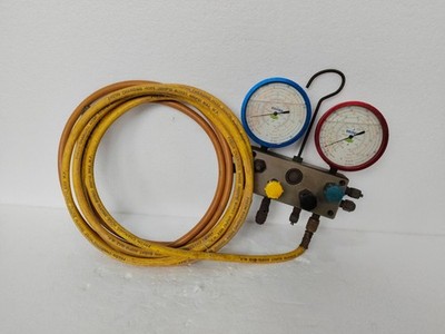 UNITOR REFCO Refrigeration Manifold Gauge Set w Hoses R22 R404A R407C R134a