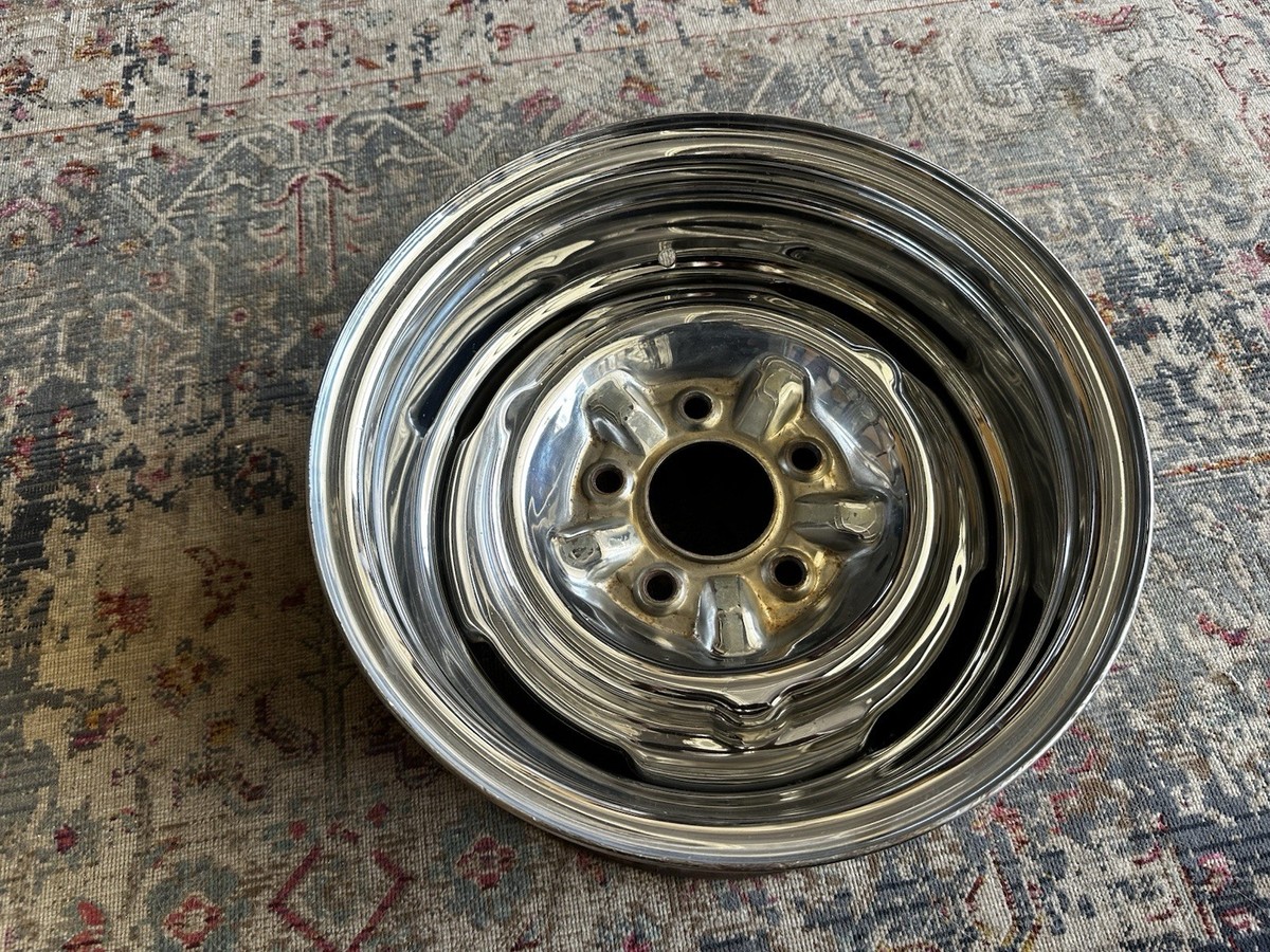 1 Vintage 14x6 Chrome Reverse Smoothie Wheel 5 X 4 3/4 GM Deep