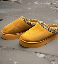 Steve Madden Fleece Women  s Brown Suede Mule Slip-On Lined Slippers Size 8