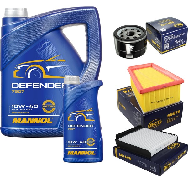 SCT Inspektionspaket 6L Mannol 10W-40 FüR Dacia Duster Logan MCV 1.6 16V Renault-image
