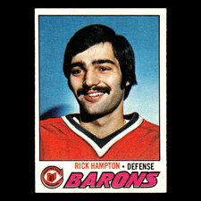 Rick Hampton #63 1977 Topps Cleveland Barons Hockey Card NHL EX