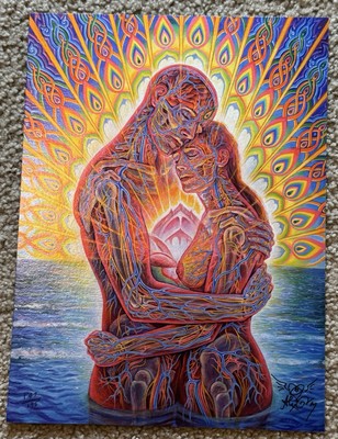Alex Grey Oceans Of Love Bliss on Pearlescent Art Print Poster S/# 195 w COA