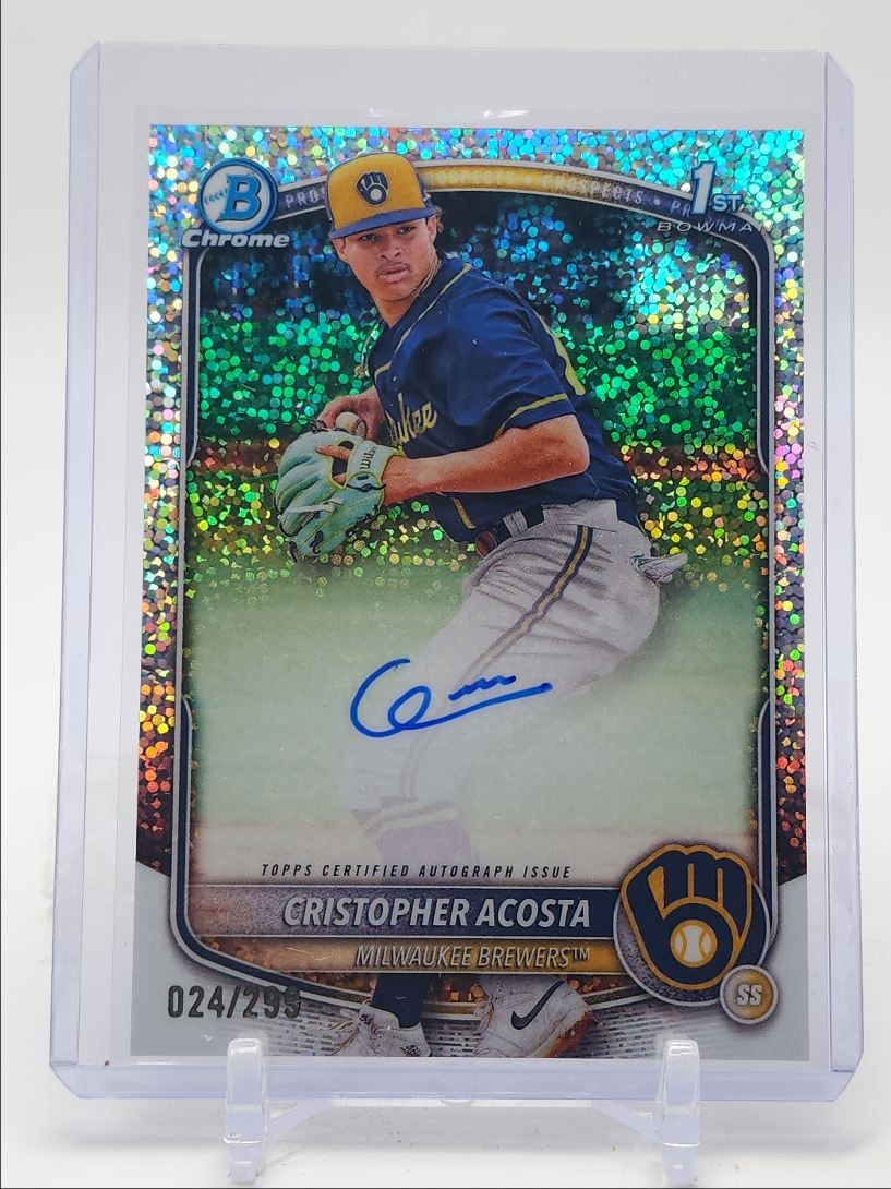 CRISTOPHER ACOSTA 2025 BOWMAN CHROME 1ST AUTOGRAPH SPECKLE AUTO /299 Q3917