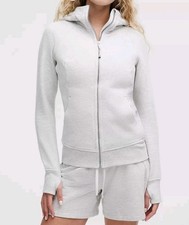 Lululemon Athletica Women's Size 6 White Scuba White Hoodie Full Zip Flaws 