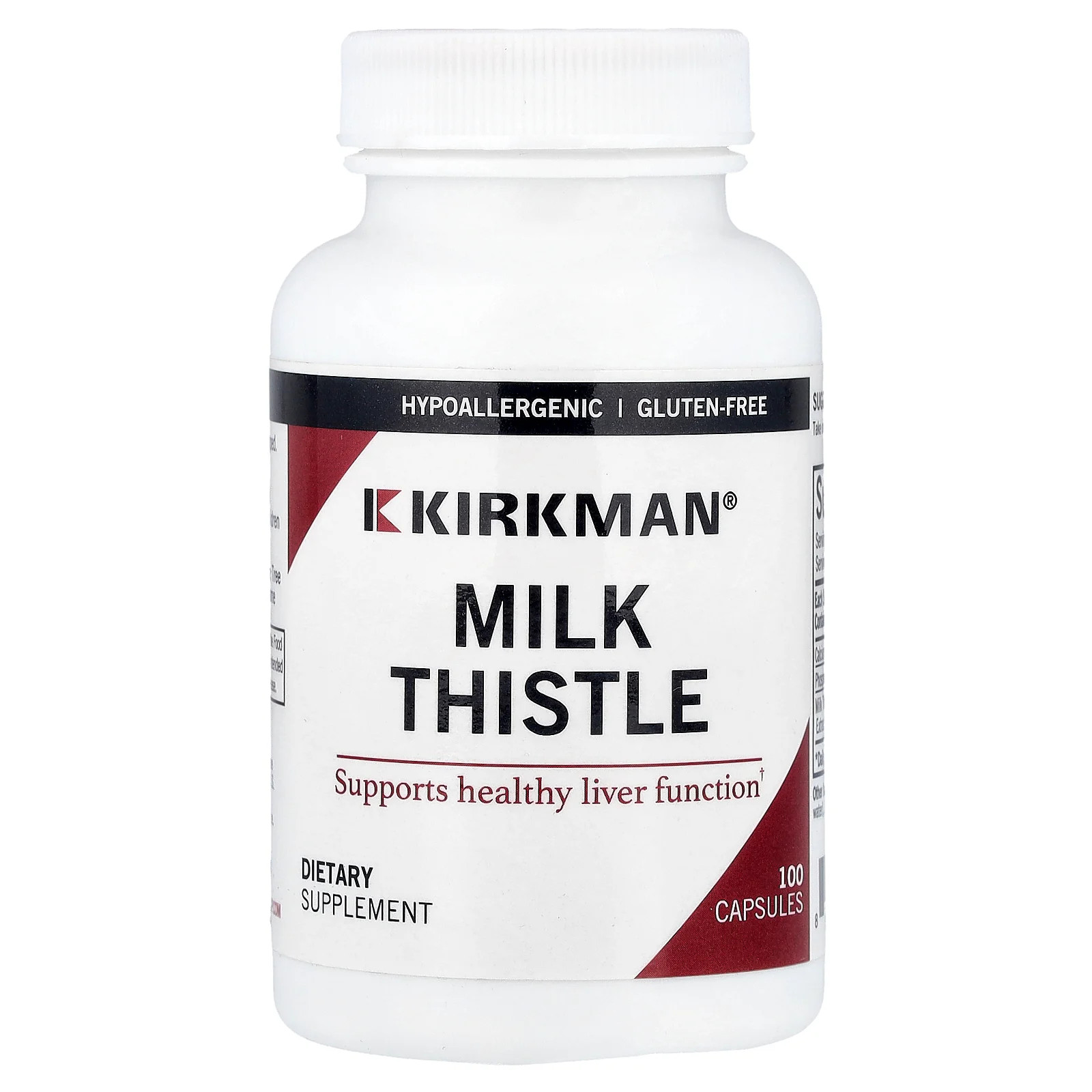 Kirkman Labs Milk Thistle 100 мг 100 капсул без казеина, без яиц, без рыбы