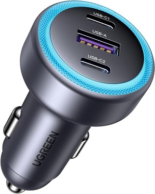UGREEN 3-Ports Zigarettenanzünder USB C PD30W Auto Ladegerät Adapter 12V KFZ... 