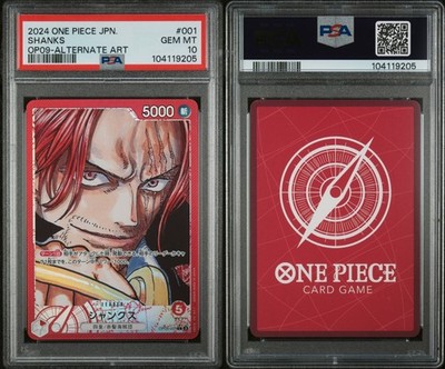 シャンクス OP09-001 L ALTERNATE ART PSA10 One Piece OP09-001 Alt Art Leader Shanks Alternate Parallel Jap
