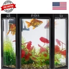 Betta Aquarium Starter Kits, Small Aquarium Fish No Clean Corners Crystal-Cle...
