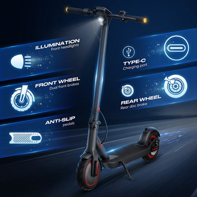 350W Electric Scooter for Adults, Up to 19 MPH, Folding E-Scooter, APP control