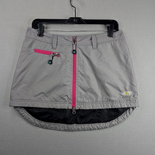Skhoop Mini Skirt Ski Winter Bum Warmer Beige Pink Zip Up Women Sz M