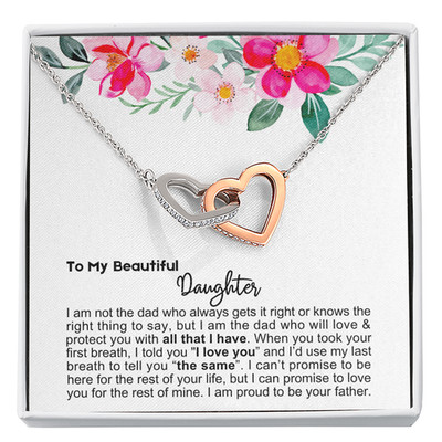 To My daughter Necklace Gift for Birthday Graduation Christmas  from dad