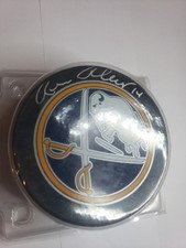 Rene Robert Signed Buffalo Sabres Vintage Puck