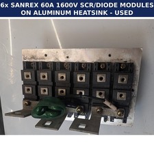 Lot 6 SanRex PD60KB160 Thyristor Diode Module 60A 1600V on Aluminum Heatsink