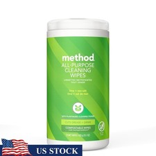 Compostable Cleaning Wipes Plant-Based Multi Surface Citrus Lime Sea Salt 70ct