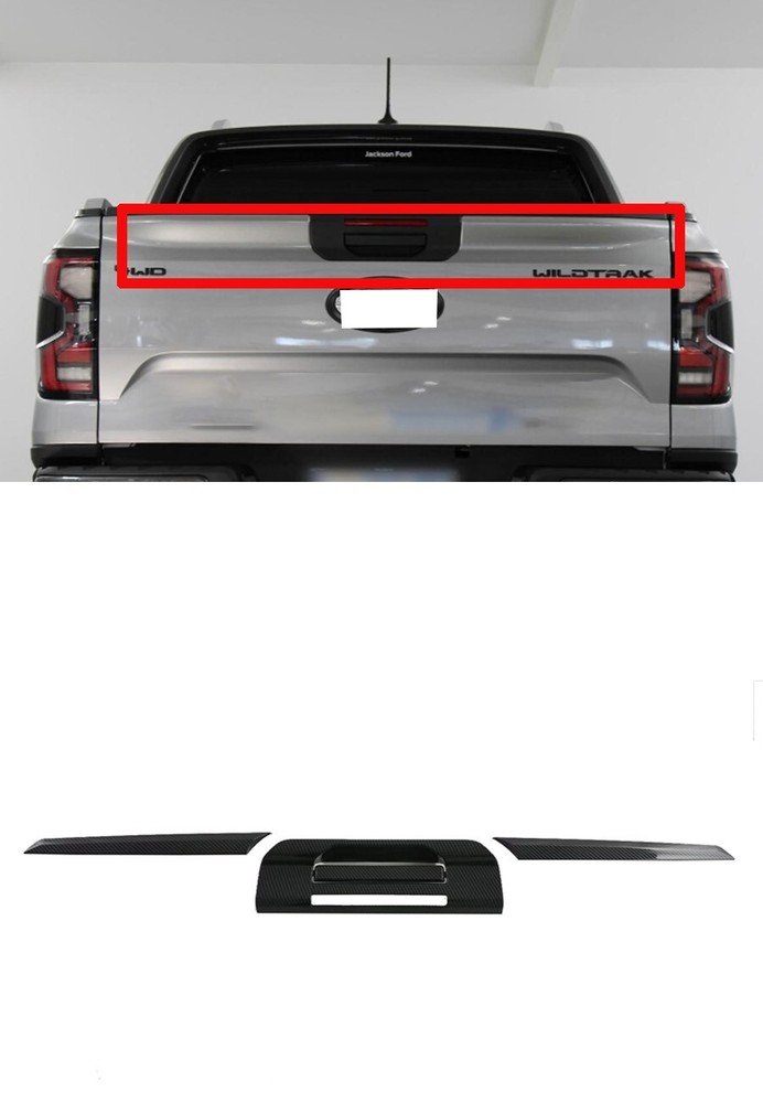 Carbon Fiber Rear Trunk Tailgate Lid Cover Trim For Ford 2024 Ranger Accessories