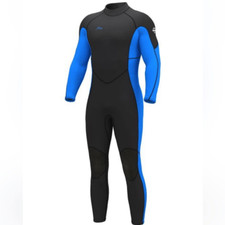 Hevto Men Wetsuit 3/2mm Neoprene Front Zip Full Wet Suit NWT