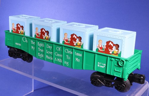 Eight Maids A-Milking K-Line O Scale 12 Days of Christmas Gondola Car - Picture 4 of 6