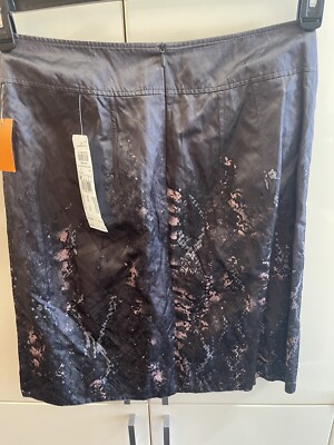 Gerry Weber Womens Midi Lined  Satin Look Skirt Size 8 US Gray