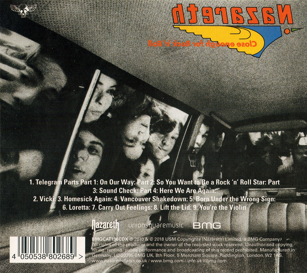 Nazareth ~ Close Enough For Rock 'n' Roll (1976) CD 2018 BMG UK
