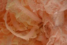 2 Metre Bundles of Gathered Lace - Light Apricot