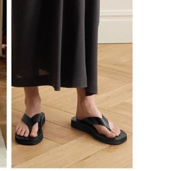 FILA THE ROW sandali neri in pelle ginza plateau taglia EU:38