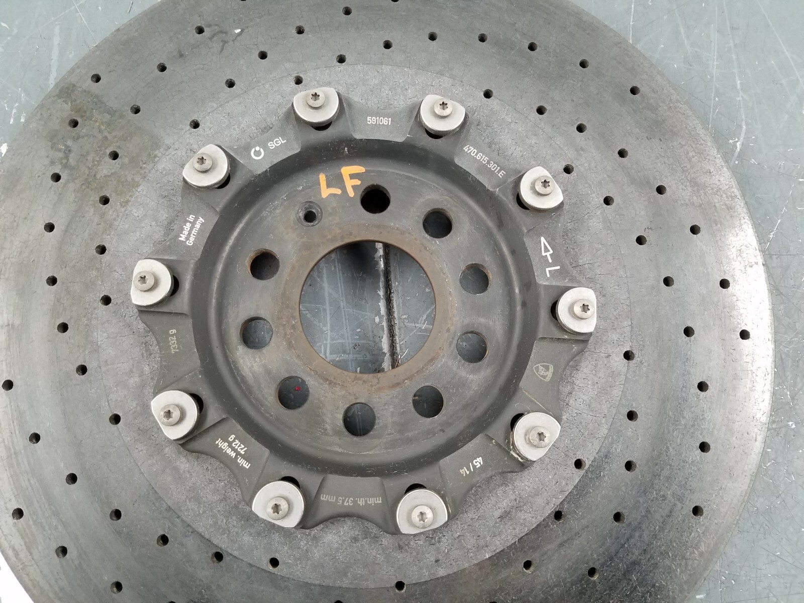 2015 12 - 16 Lamborghini Aventador Left Front Ceramic Rotor #3666 M7