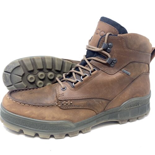 Ecco Track 25 Gore-Tex Hiking High Boots Brown Leather Men's 48 US 14 - 14.5 M - Picture 1 of 12