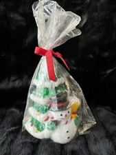 Vintage Christmas Tree Snowman Christmas Candle