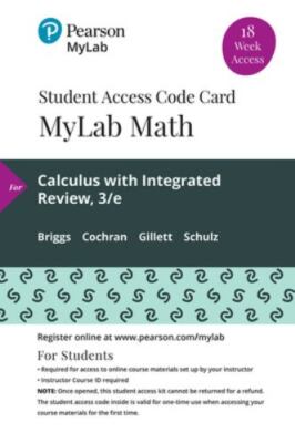 Mylab Math With Pearson Etext -- 18 Week Standalone Access Card -- for Calculus 
