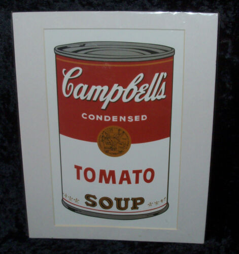 Vintage CAMPBELL'S SOUP Andy Warhol Art Matted Print 11x14 MCGAW GRAPHICS